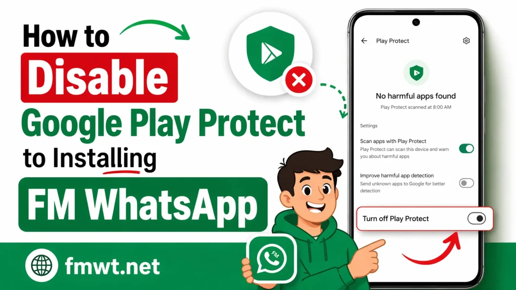 Disable Google Play Protect to Installing FM WhatsApp