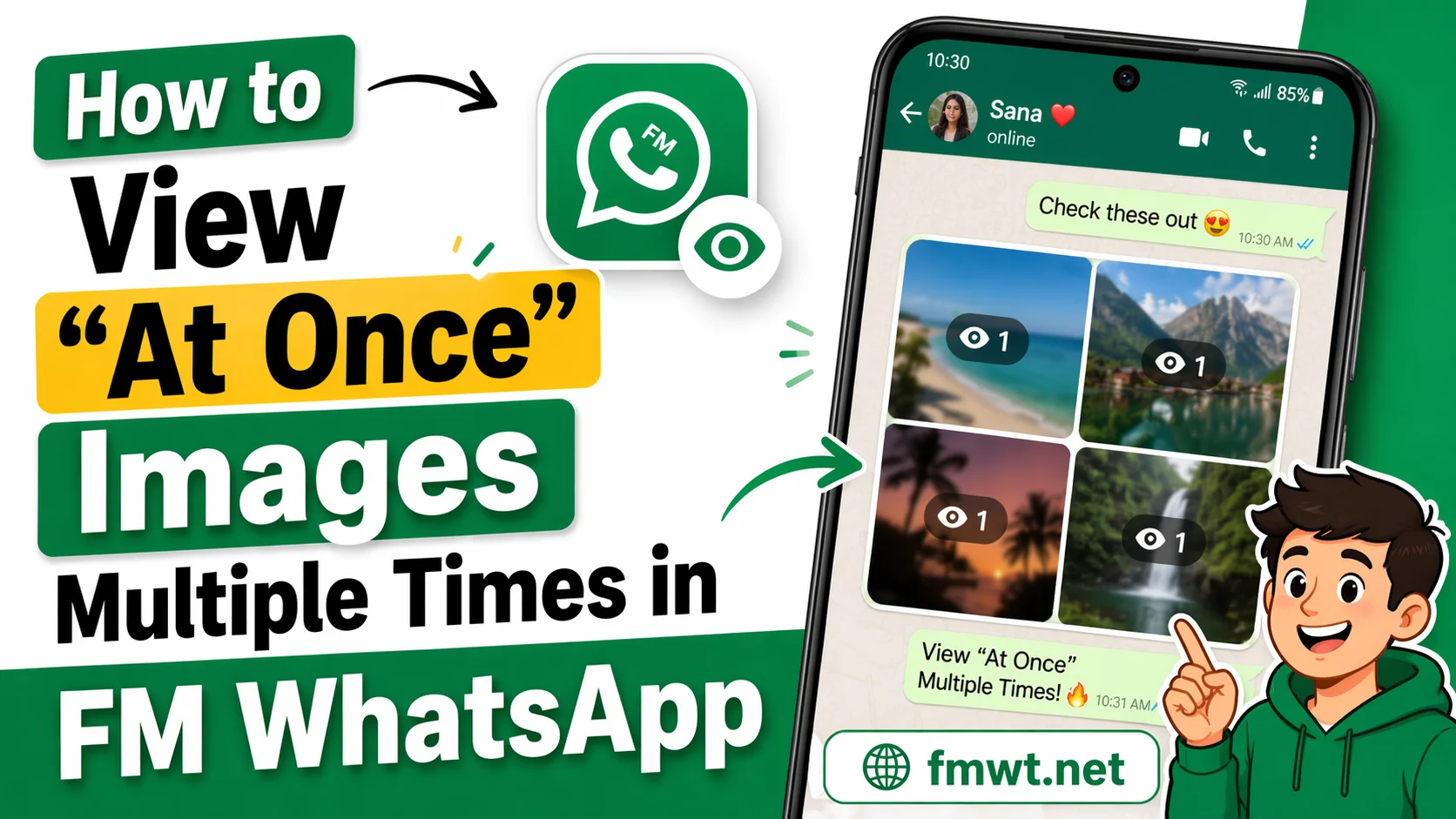 View “At Once” Images Multiple Times in FM WhatsApp